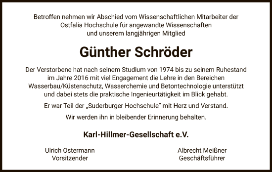 Traueranzeige von Günther Schröder von UEL