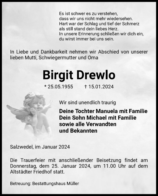 Traueranzeige von Birgit Drewlo von UEL