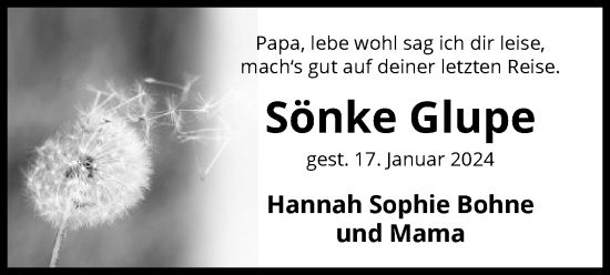 Traueranzeige von Sönke Glupe von UEL