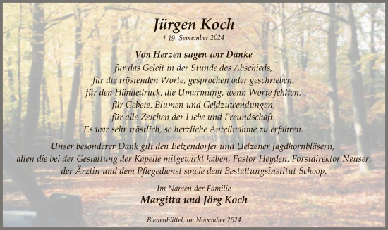 Traueranzeige von Jürgen Koch von UEL