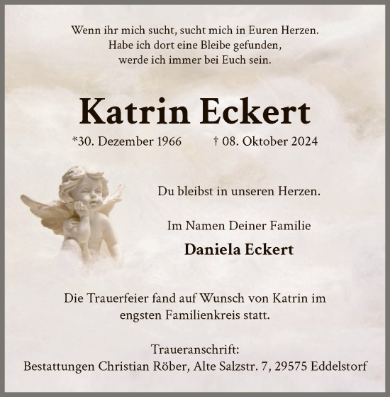 Traueranzeige von Katrin Eckert von UEL