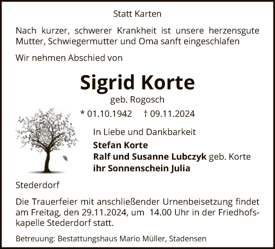 Traueranzeige von Stefan Korte von UEL