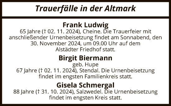Traueranzeige von Trauerfälle  von UEL