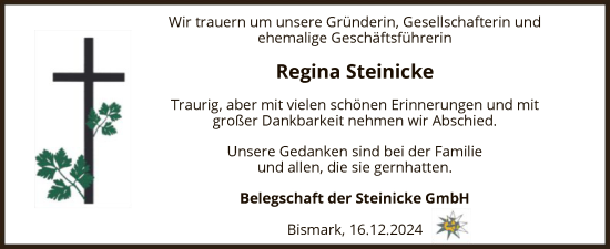 Traueranzeige von Regina Steinicke von UEL