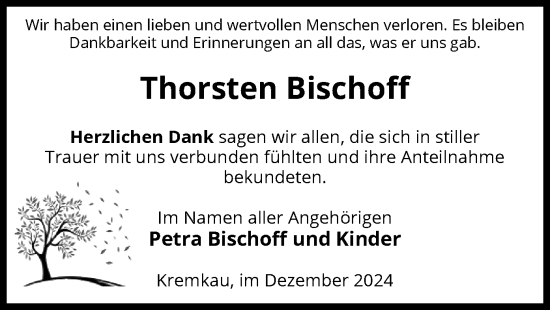 Traueranzeige von Thorsten Bischoff von UEL