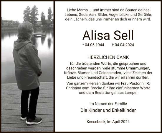 Traueranzeige von Alisa Sell von UEL