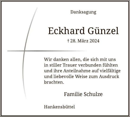 Traueranzeige von Eckhard Günzel von UEL