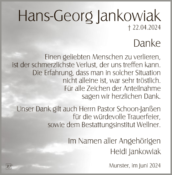 Traueranzeige von Hans-Georg Jankowiak von UEL