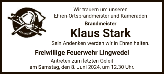 Traueranzeige von Klaus Stark von UEL