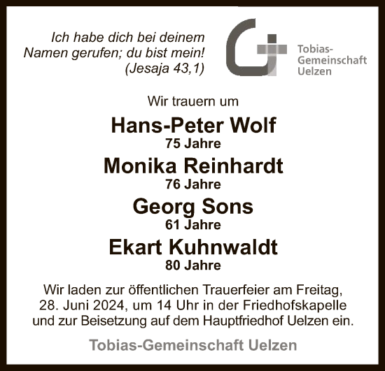 Traueranzeige von Wir trauern  von UEL