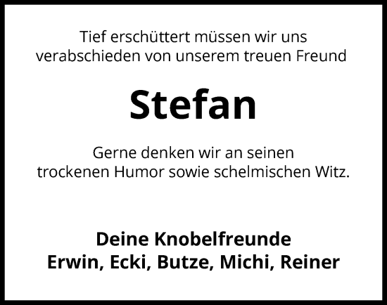 Traueranzeige von Stefa  von UEL