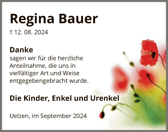 Traueranzeige von Regina Bauer von UEL