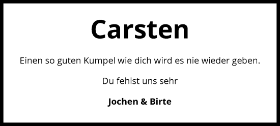 Traueranzeige von Carsten  von UEL