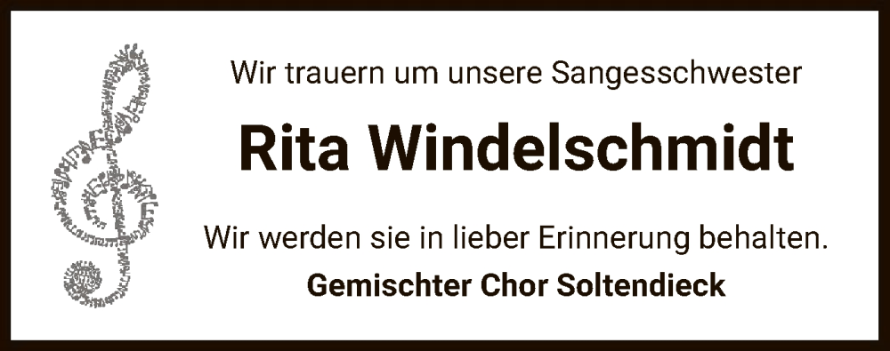  Traueranzeige für Rita Windelschmidt vom 15.01.2025 aus UEL