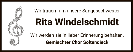 Traueranzeige von Rita Windelschmidt von UEL