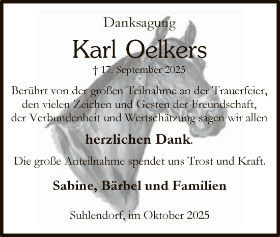Traueranzeige von Karl Oelkers von AZ