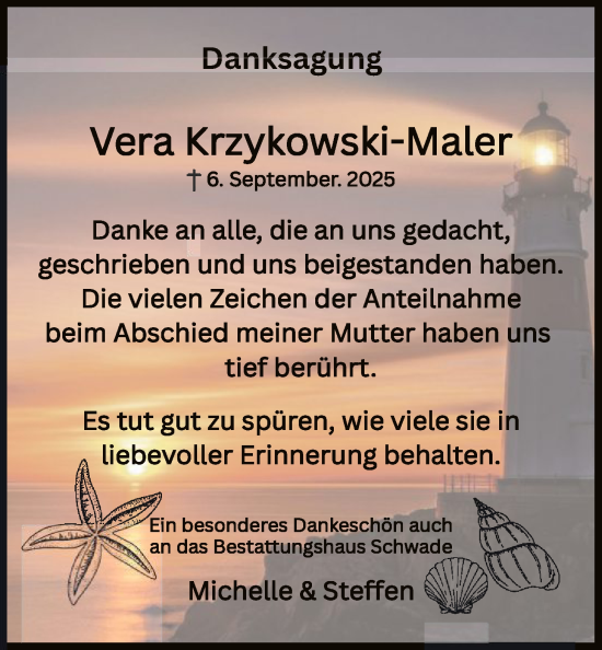 Traueranzeige von Vera Krzykowski-Maler von IK