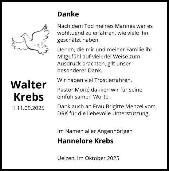 Traueranzeige von Walter Krebs von AZ
