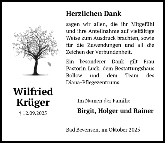 Traueranzeige von Wilfried Krüger von AZ