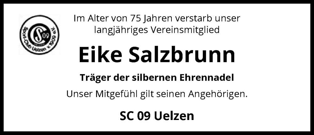  Traueranzeige für Eike Salzbrunn vom 29.11.2025 aus AZ