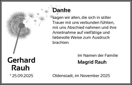 Traueranzeige von Gerhard Rauh von AZ