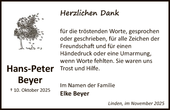 Traueranzeige von Hans-Peter Beyer von AZ