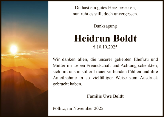 Traueranzeige von Heidrun Boldt von AMZ