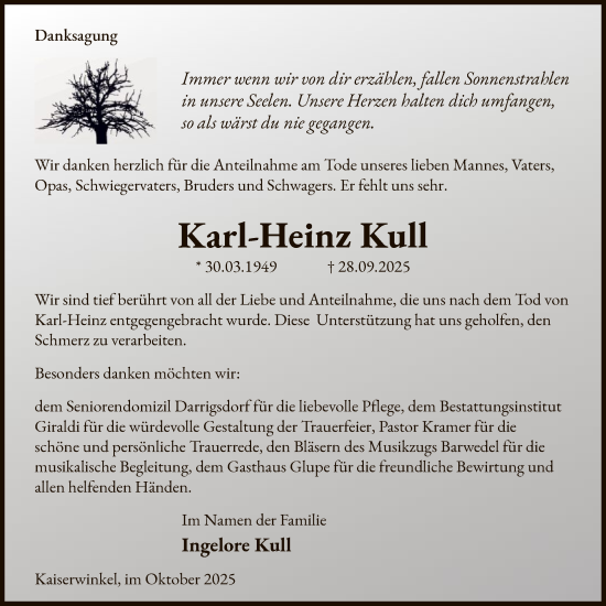 Traueranzeige von Karl-Heinz Kull von AMZ