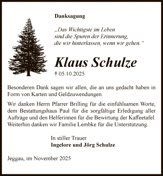 Traueranzeige von Klaus Schulze von AMZ