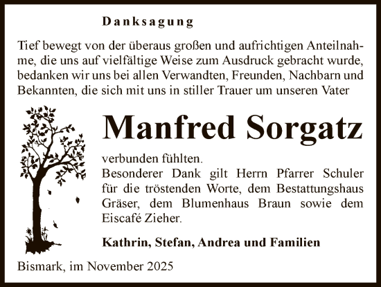 Traueranzeige von Manfred Sorgatz von AMZ
