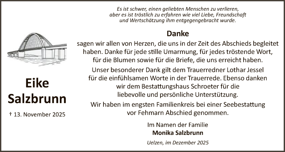  Traueranzeige für Eike Salzbrunn vom 27.12.2025 aus AZ