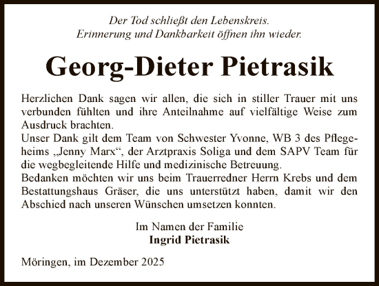 Traueranzeige von Georg-Dieter Pietrasik von AMZ