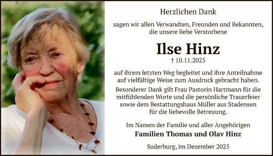 Traueranzeige von Ilse Hinz von AZ