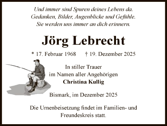 Traueranzeige von Jörg Lebrecht von AMZ