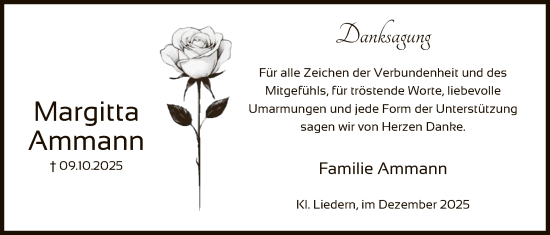 Traueranzeige von Margitta Ammann von AZ