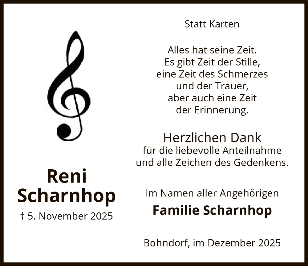 Traueranzeige für Reni Scharnhop vom 20.12.2025 aus AZ