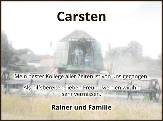 Traueranzeige von Carsten  von UEL
