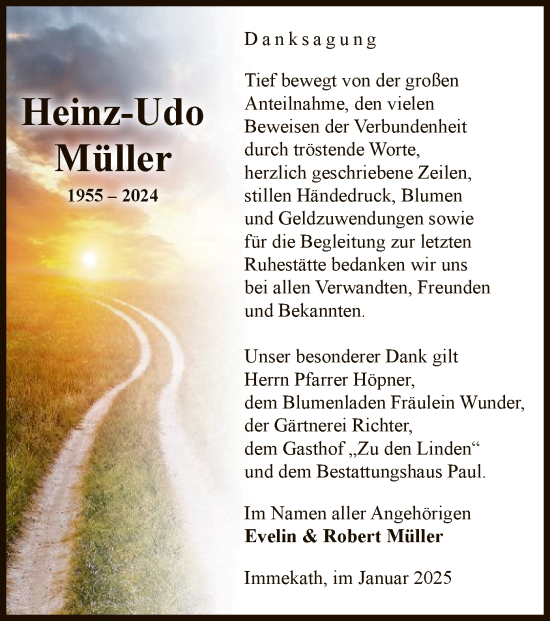 Traueranzeige von Heinz-Udo Müller von UEL