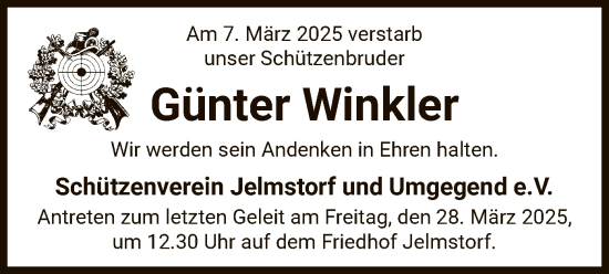 Traueranzeige von Günter Winkler von UEL