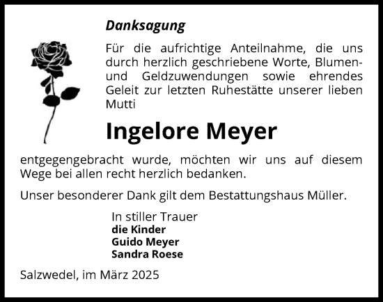 Traueranzeige von Ingelore Meyer von UEL