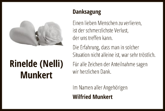Traueranzeige von Rinelde Munkert von UEL