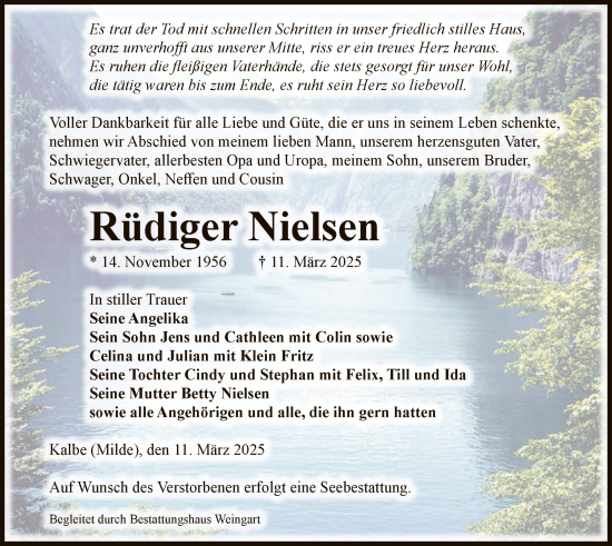 Traueranzeige von Rüdiger Nielsen von UEL