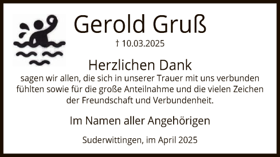 Traueranzeige von Gerold Gruß von UEL