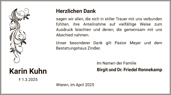Traueranzeige von Karin Kuhn von UEL