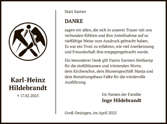 Traueranzeige von Karl-Heinz Hildebrandt von UEL