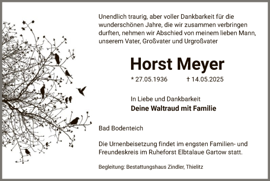 Traueranzeige von Horst Meyer von AZ