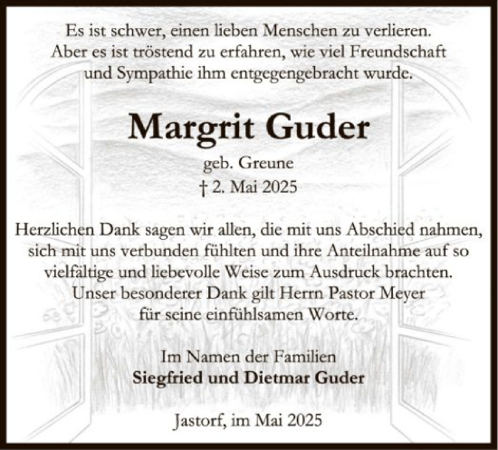 Traueranzeige von Margrit Guder von AZ