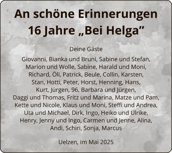 Traueranzeige von TRN Helga von UEL