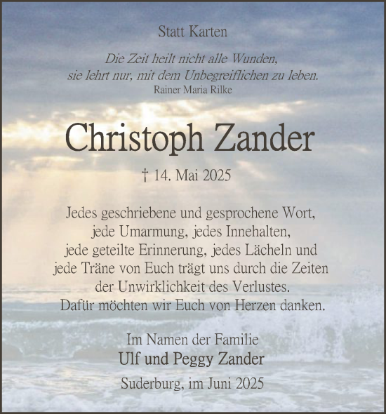 Traueranzeige von Christoph Zander von AZ