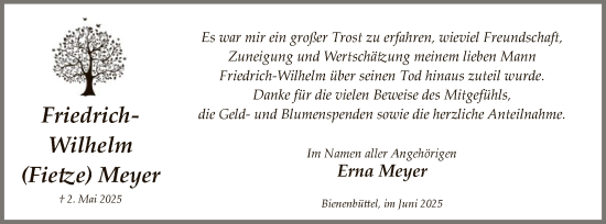 Traueranzeige von Friedrich-Wilhelm Meyer von AZ